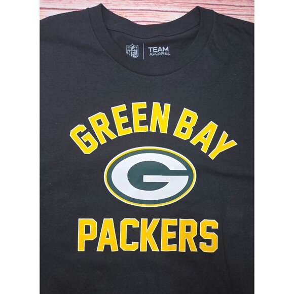 Green Bay Packers NFL Team Apparel Black T-Shirt XL - Picture 4 of 6